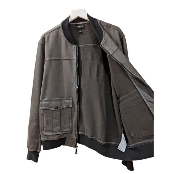 True Religion Bomber Jacket Grey Men's Size L - Picture 3 of 8